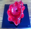 Chinese Red Seaform Pair Glass 