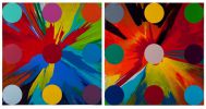 Dots on Spin (Charity Spins for Victim) (diptych), 2014
